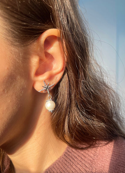 Pearl Star Earrings