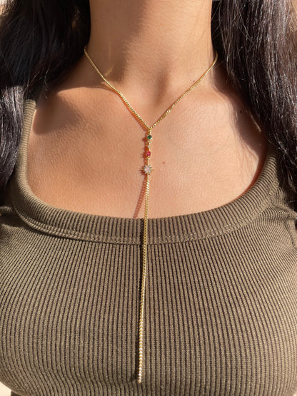 Starburst Colored Drop Necklace