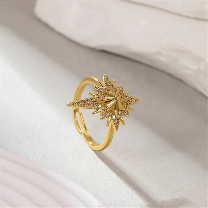 Starburst Ring Gold with Strass