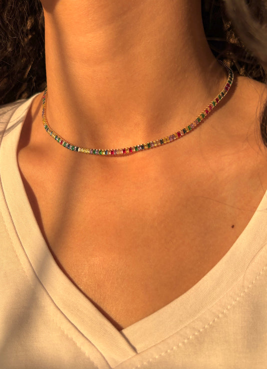 Colored Tennis Necklace