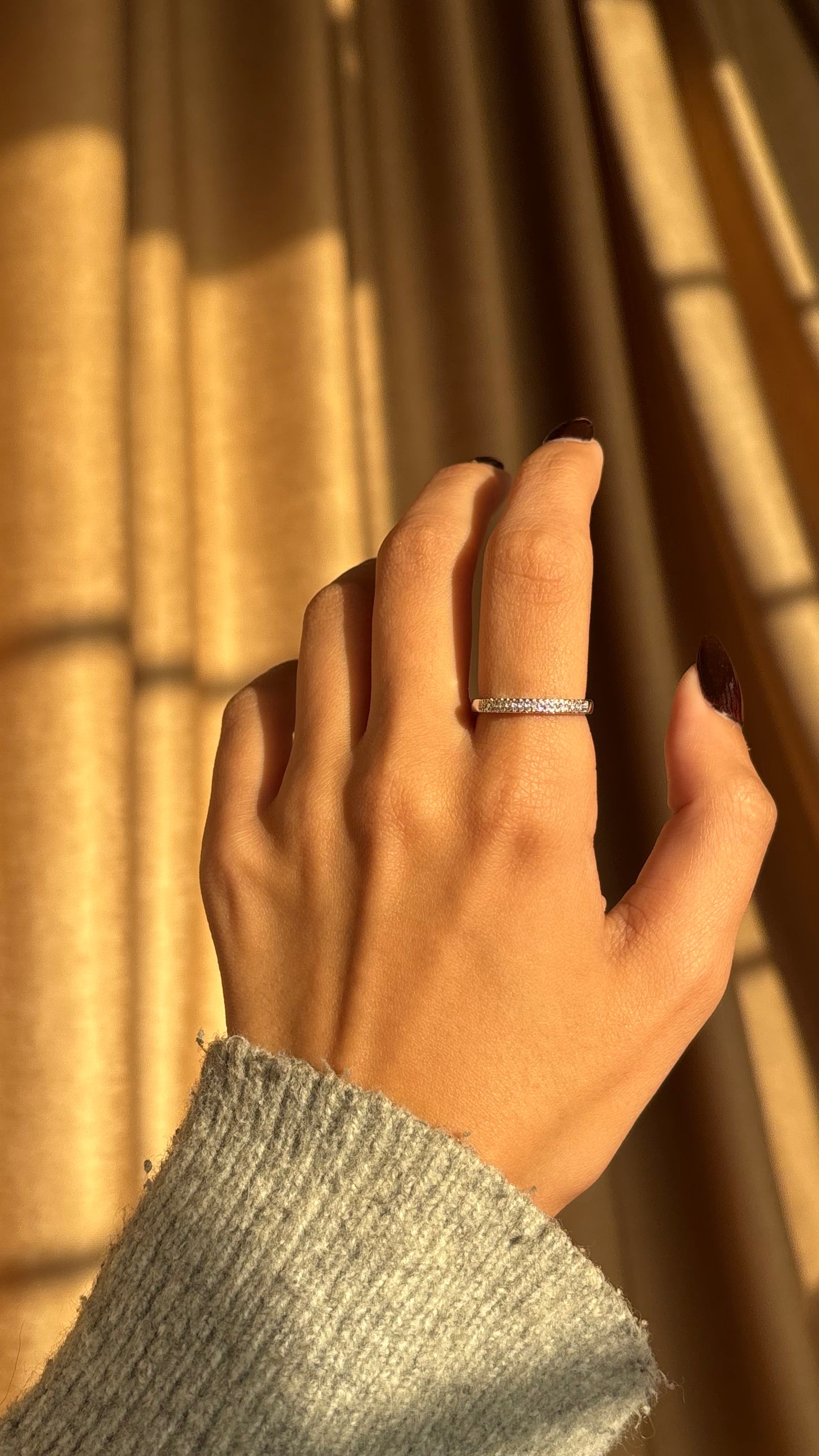 Thin Tennis Silver Ring