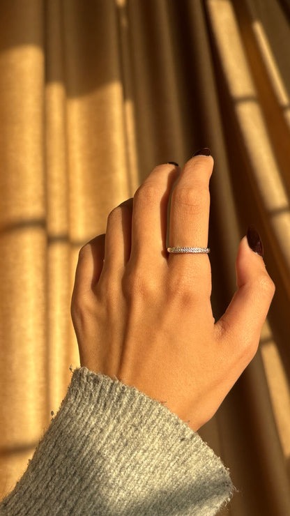 Thin Tennis Silver Ring