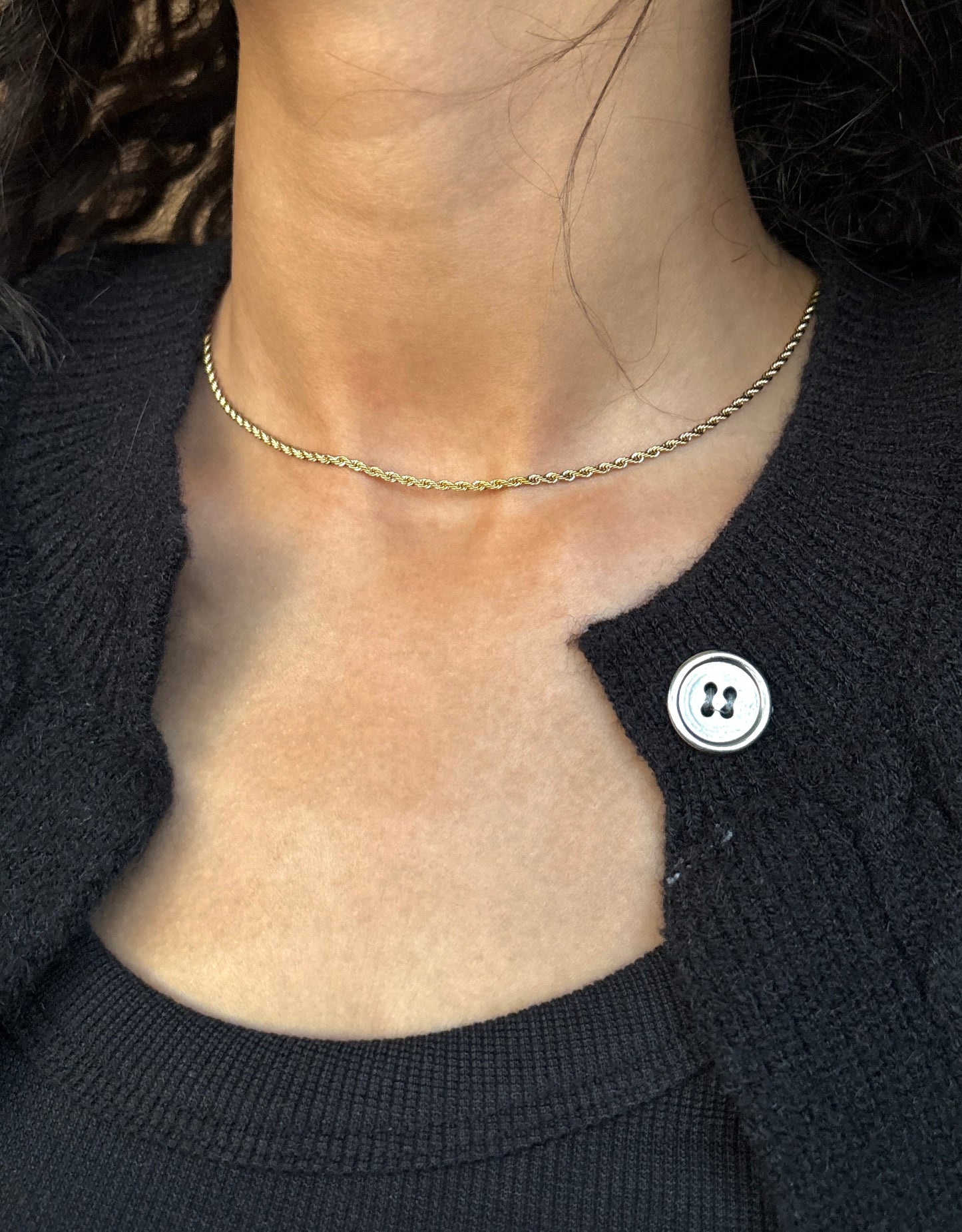Thin Rope Necklace Gold