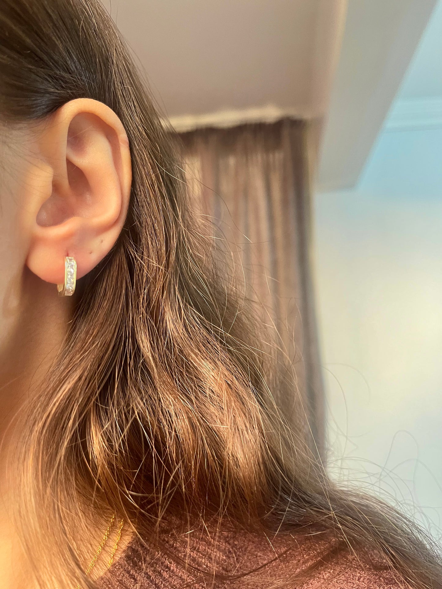 Square diamonds Hoops Earrings