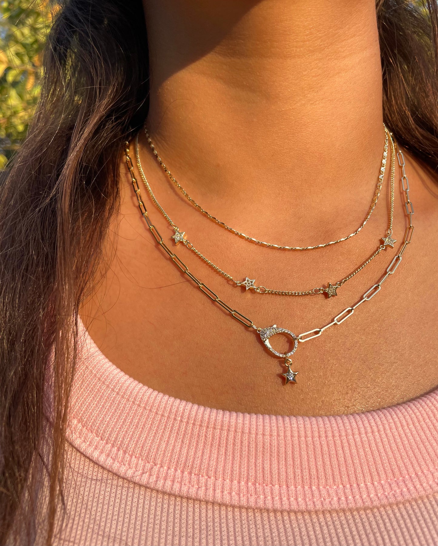 Stars Lock Necklace Set