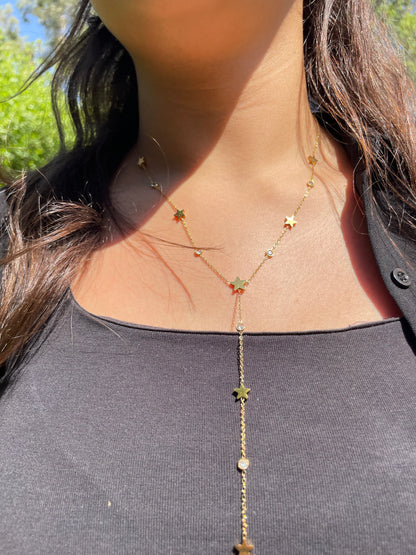 Stars Dangling Gemstone Necklace