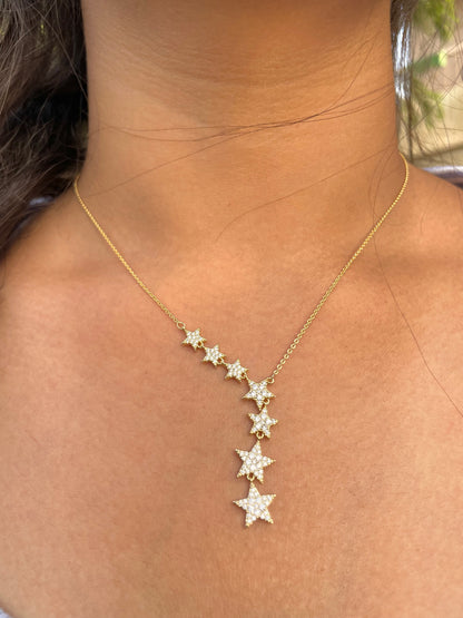Diamonds Star Lariat Necklace