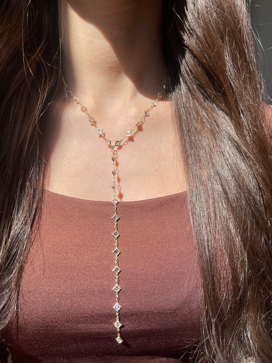 White Stones Drop Necklace