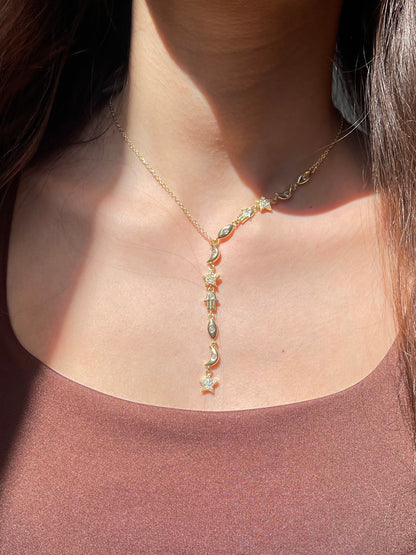 Half Starry Night Drop Necklace