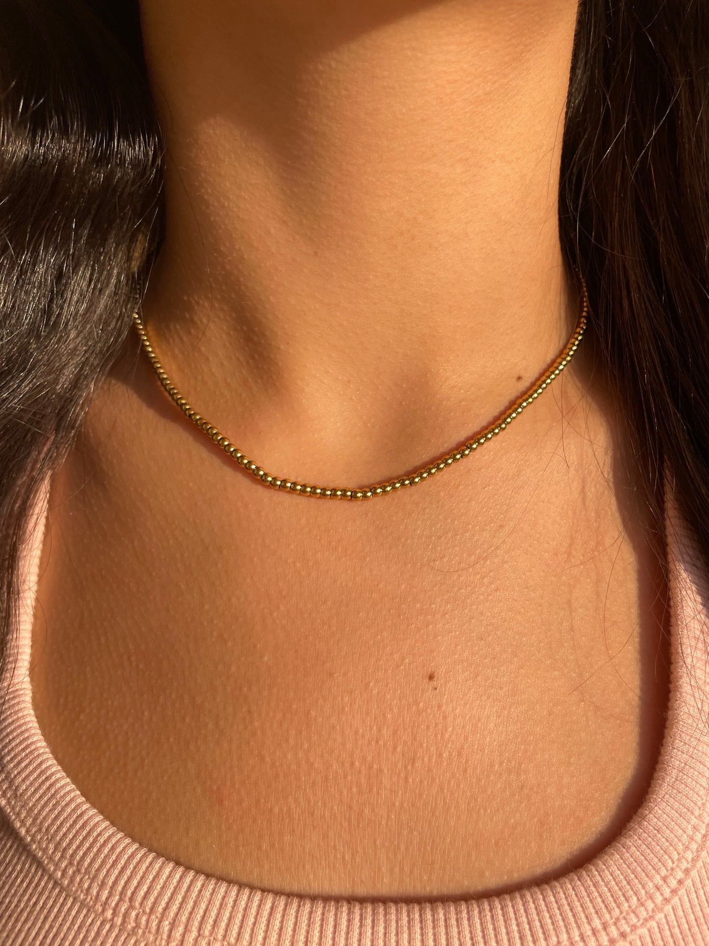 Beaded Gold Necklace