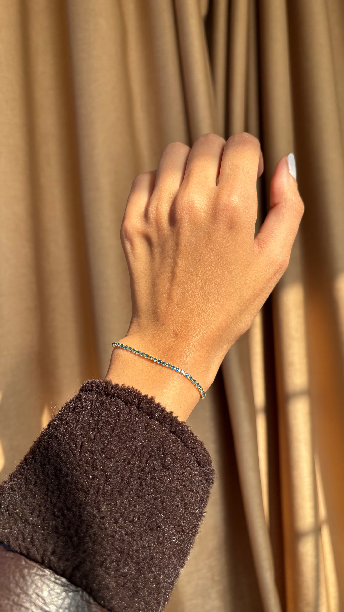 Blue Tennis Adjustable Bracelet