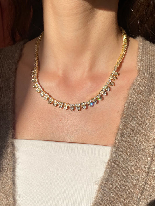 Heart Tennis Necklace