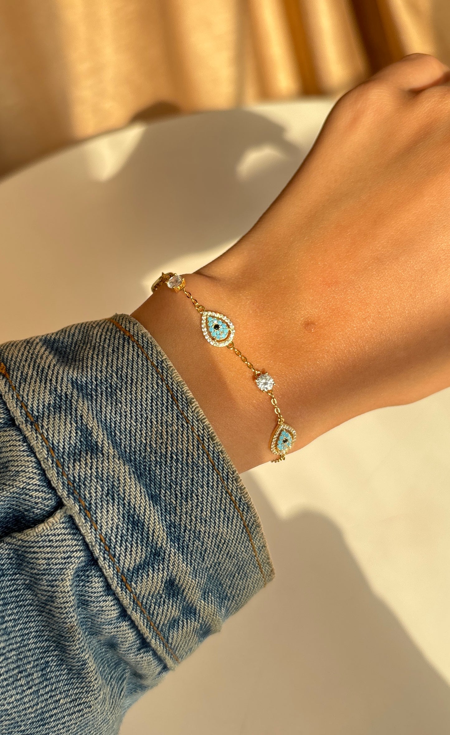 Pear Evil Eye Bracelet