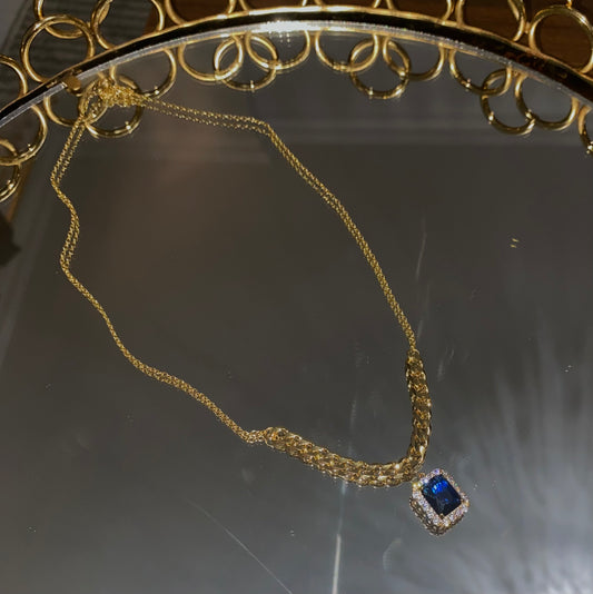 Royal Blue Chain Necklace