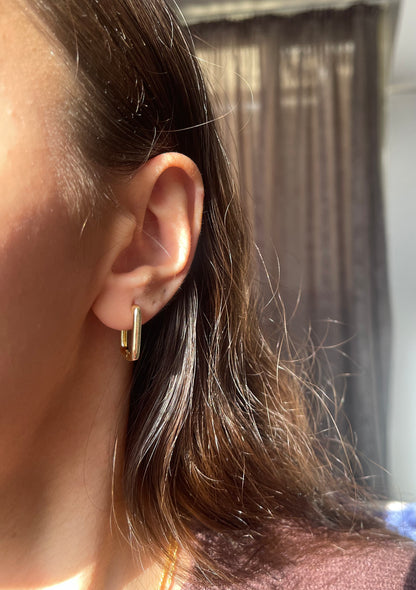Small rectangular hoops Earrings