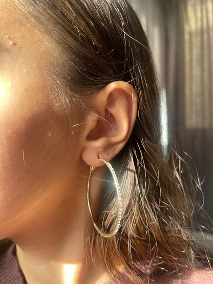 Half Glow Gold Hoop Earrings