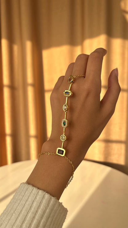 Colored Gems Hand Chain