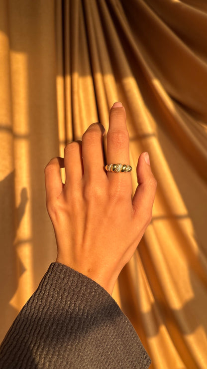 Diamond Rope Gold Ring