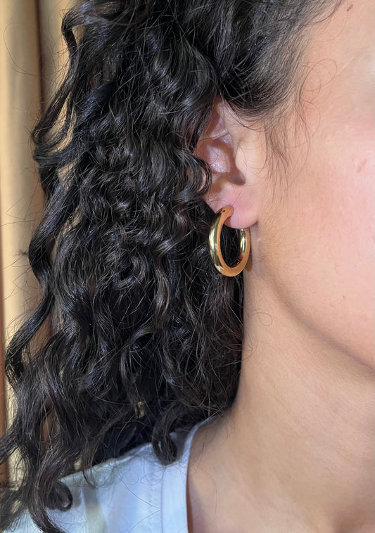 Opened Gold Hoop Earrings