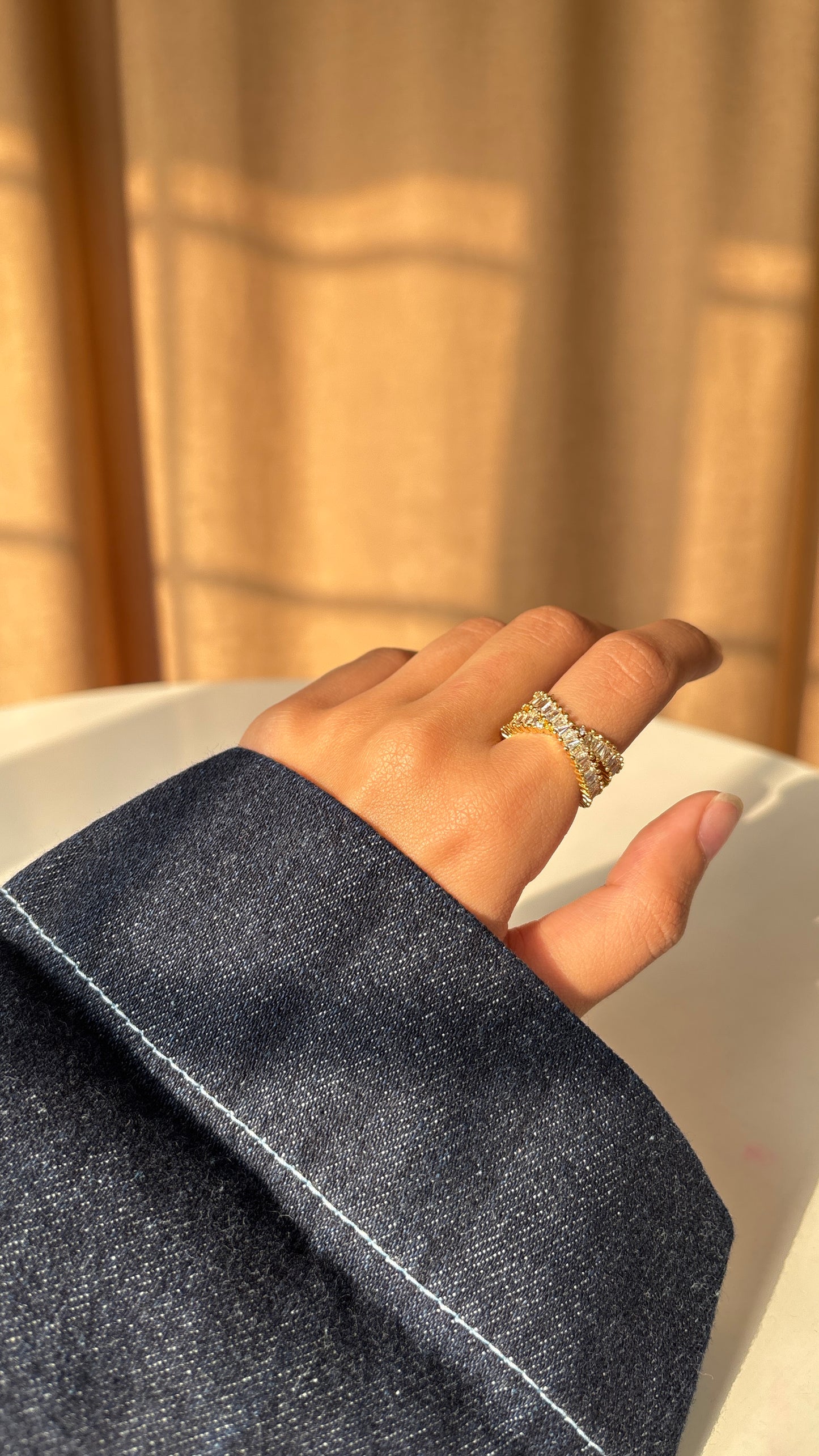 Baguette cross Ring