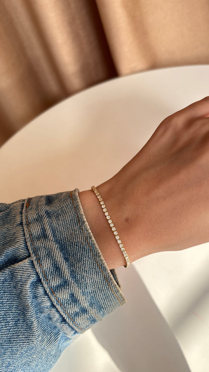 Thin Tennis Bracelet Adjustable Lock