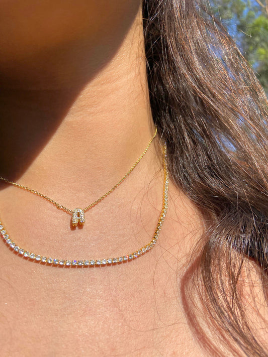 Petite Bubble Initial Necklace