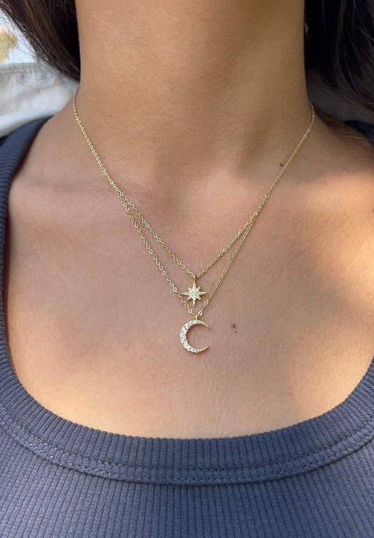 Crescent Stars Necklace