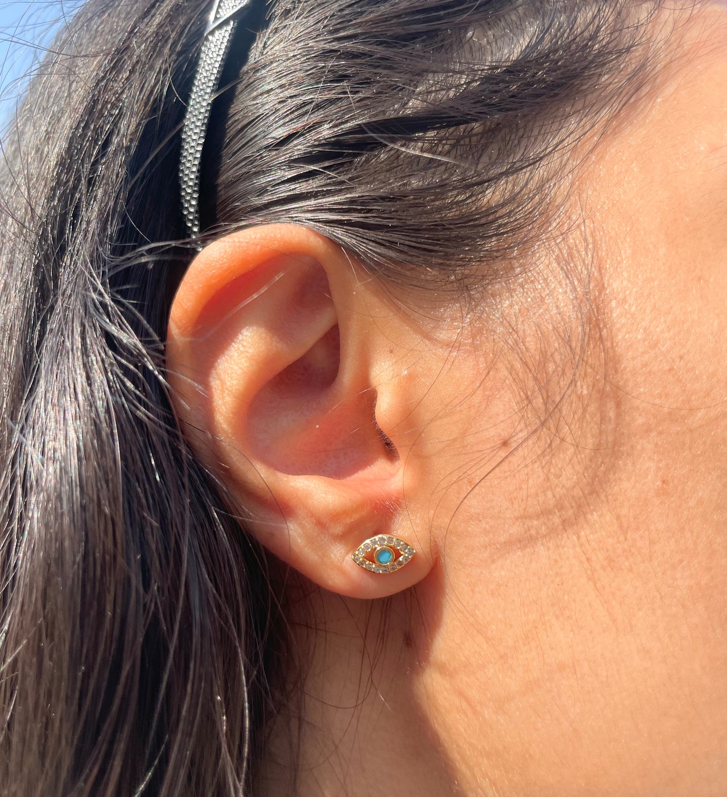 Blue Evil Eye Earrings