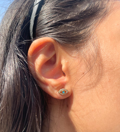 Blue Evil Eye Earrings