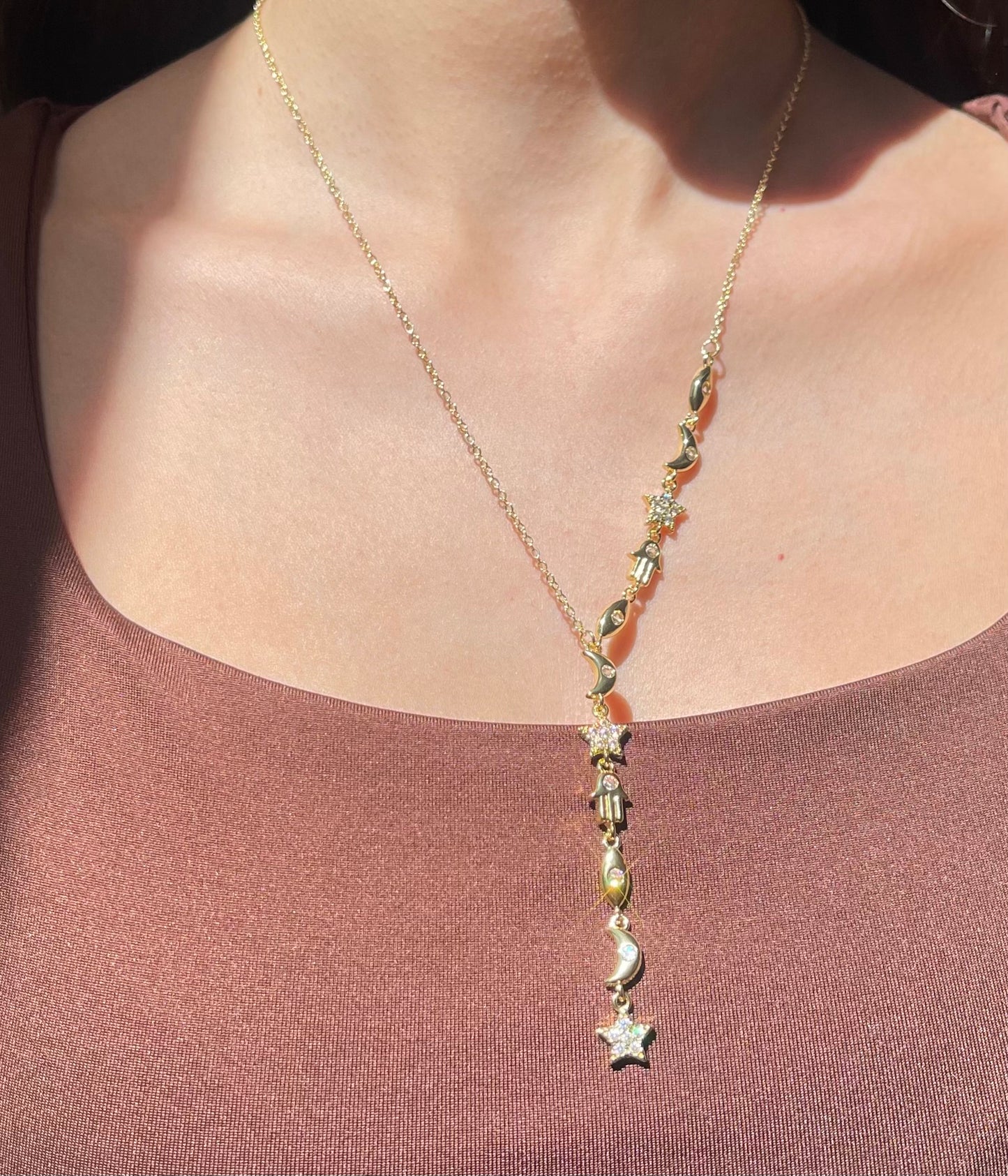 Half Starry Night Drop Necklace