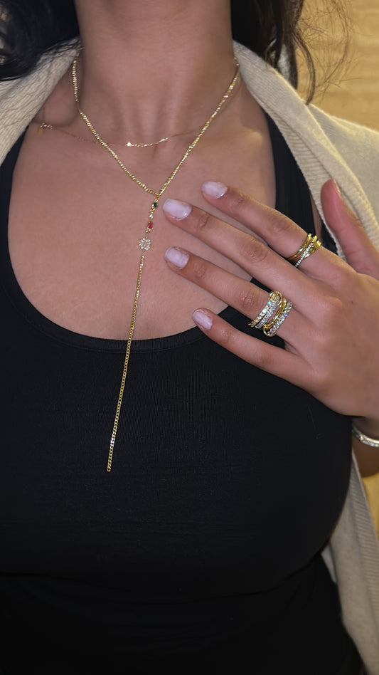 Starburst Colored Drop Necklace