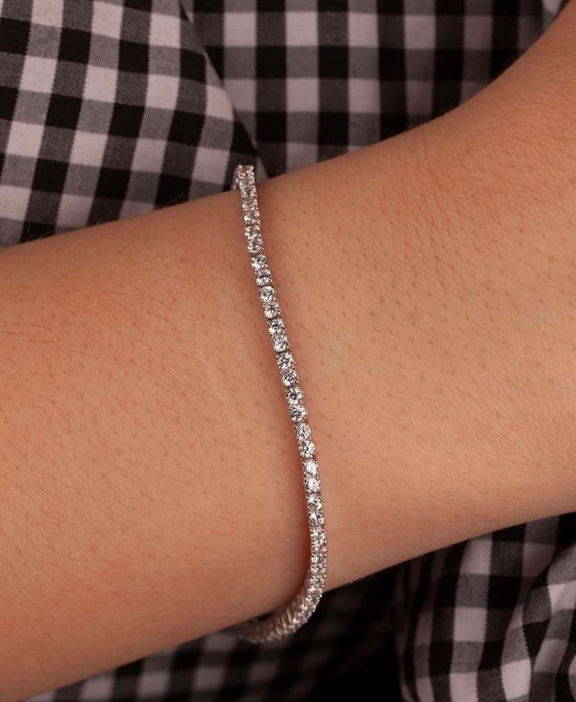 Tiny Tennis Bracelet Silver