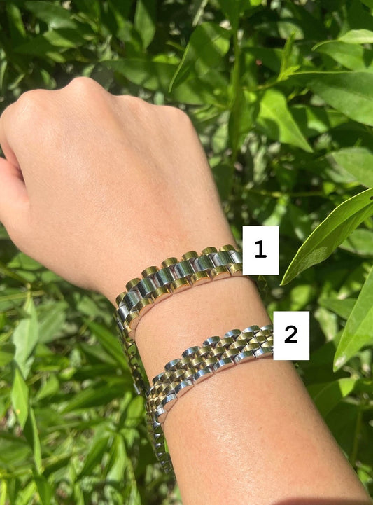 Gold x Silver Watch Bracelet