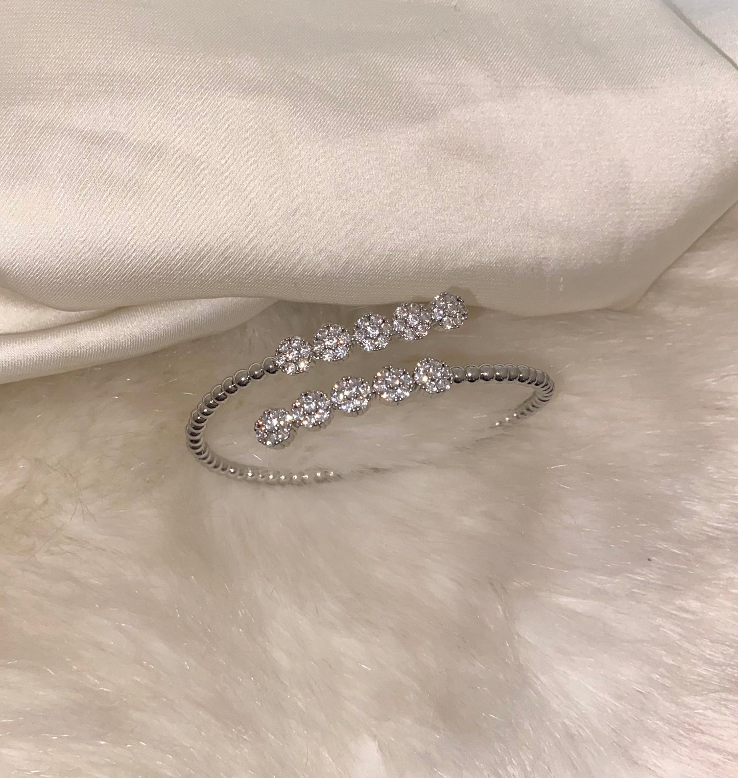 Radiant Diamonds Silver Bangle