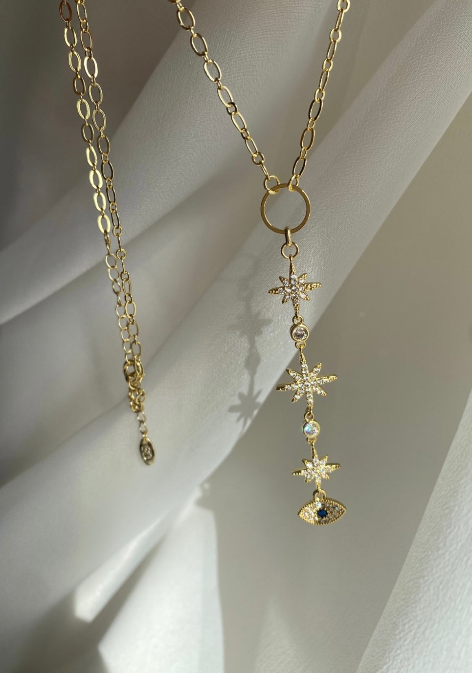 Evil Eye Stars Drop Necklace