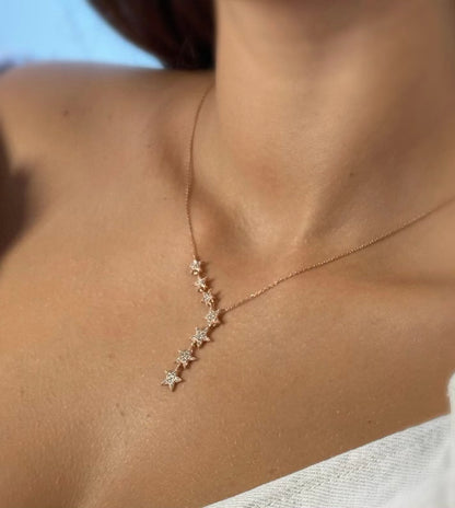 Star Lariat Gold Necklace