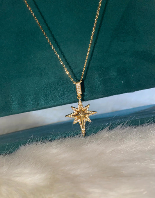 Diamond Shinny Starburst Necklace