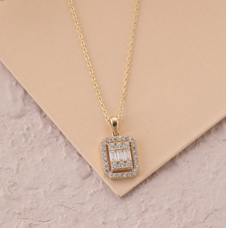 Iced Baguette Gold Necklace