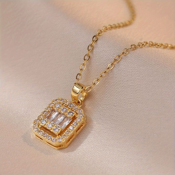 Iced Baguette Gold Necklace