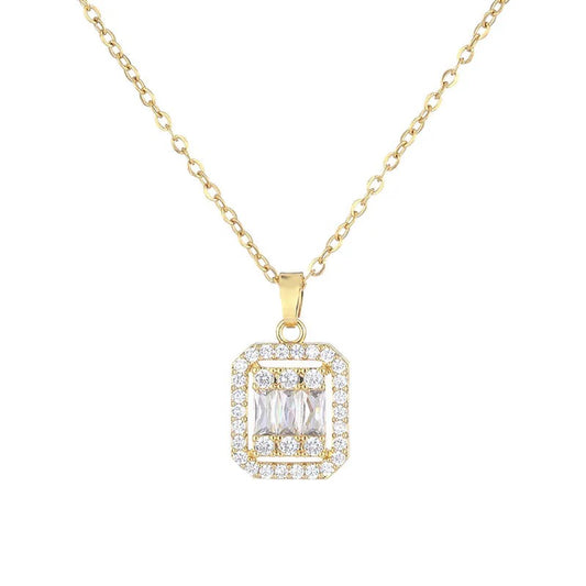 Iced Baguette Gold Necklace