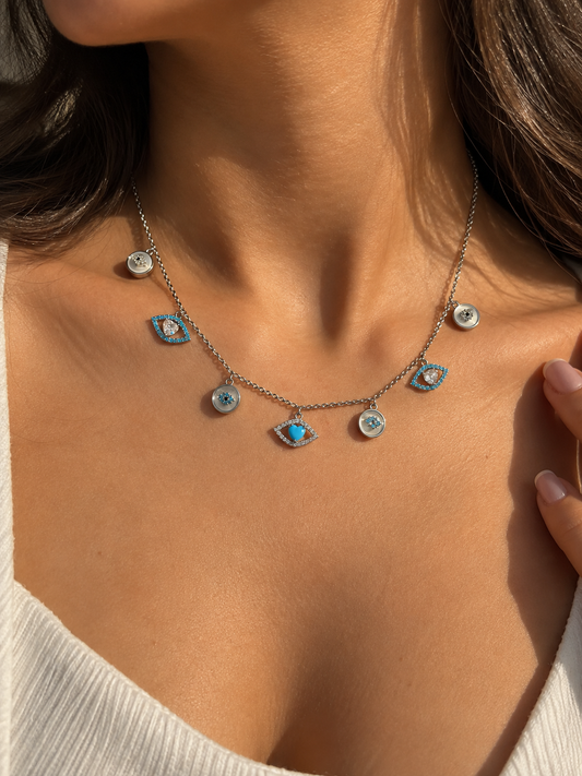 Celestial Eye Silver Necklace