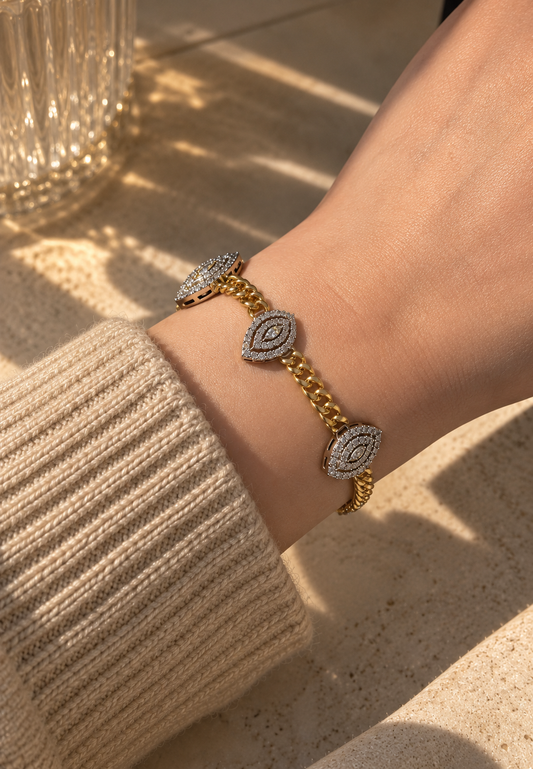 Triple Lustre Royal Bracelet
