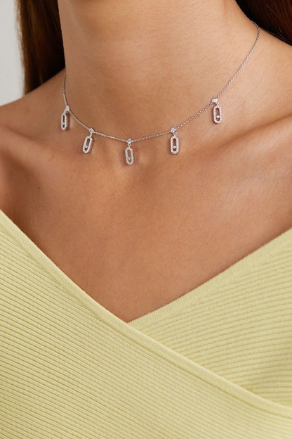 Move Choker Silver Necklace