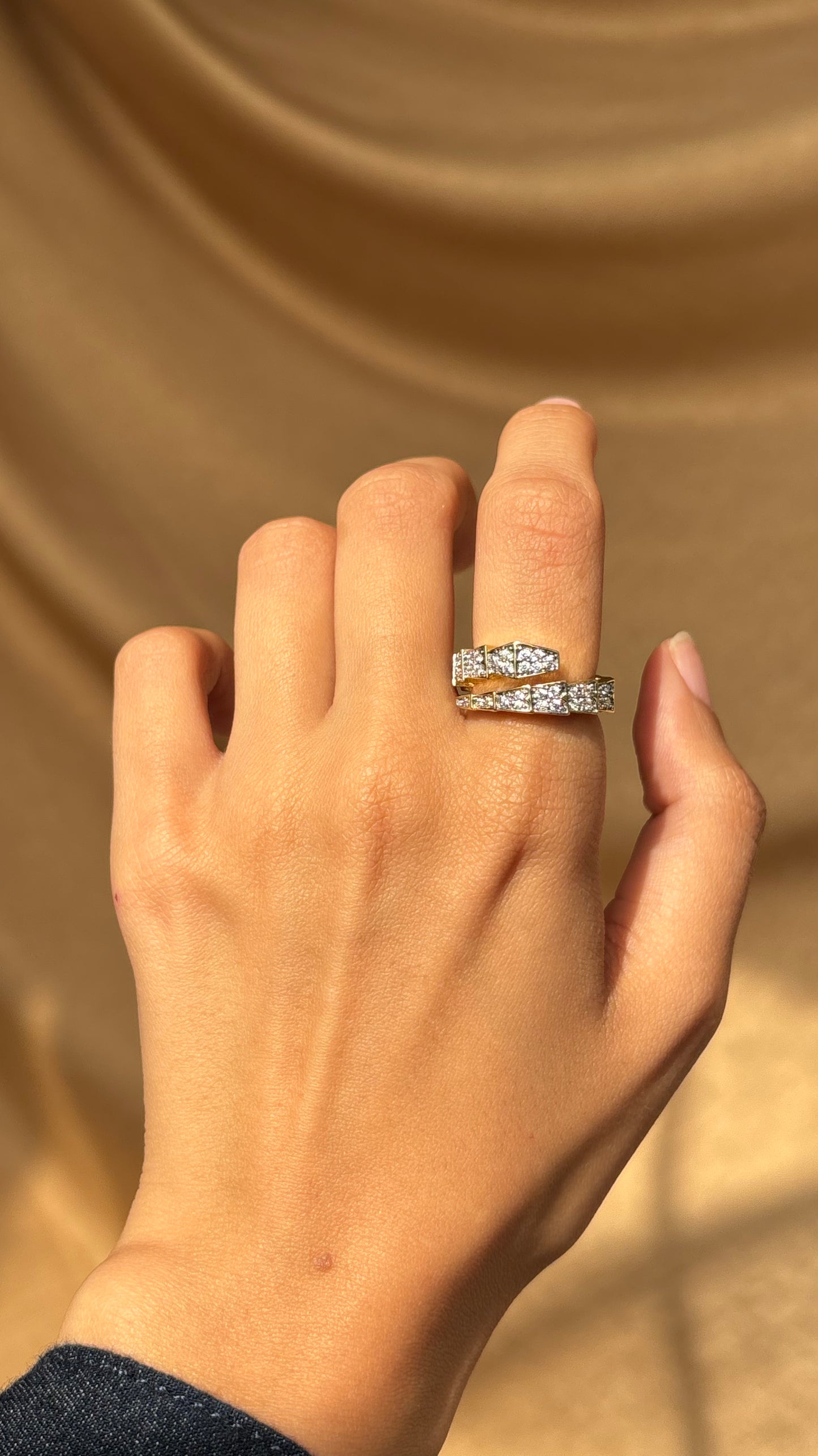 Diamonds Snake Ring