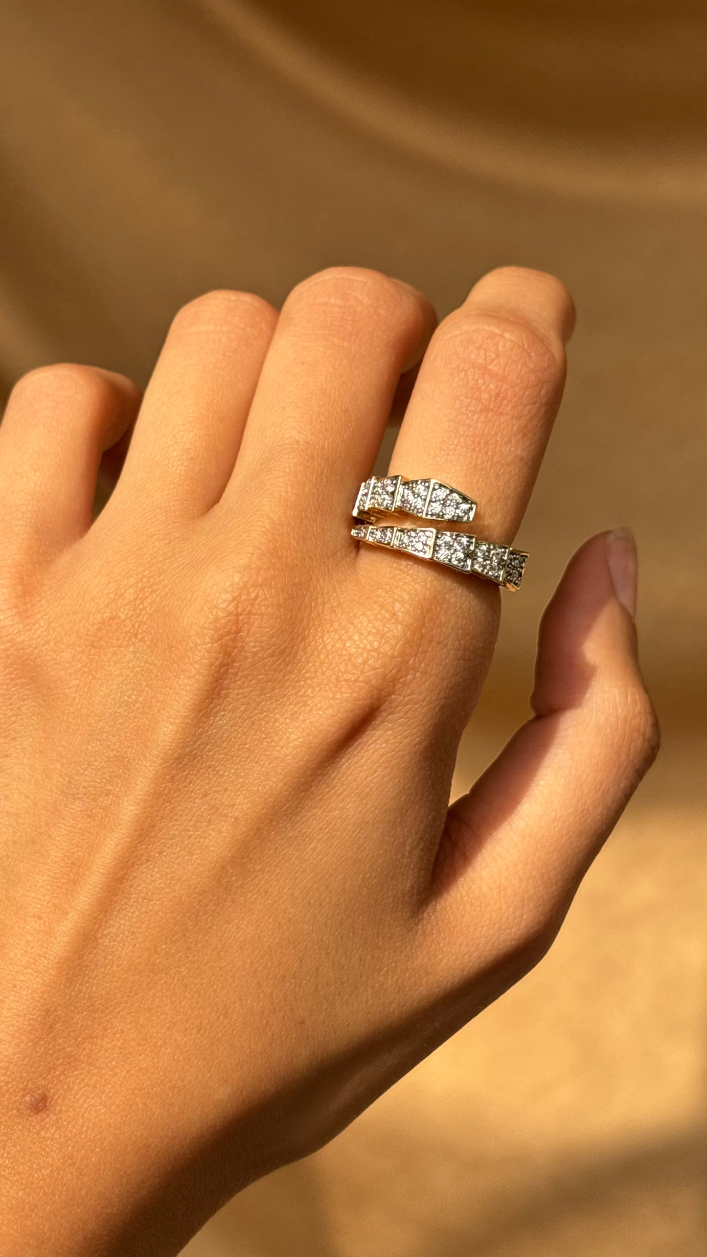 Diamonds Snake Ring