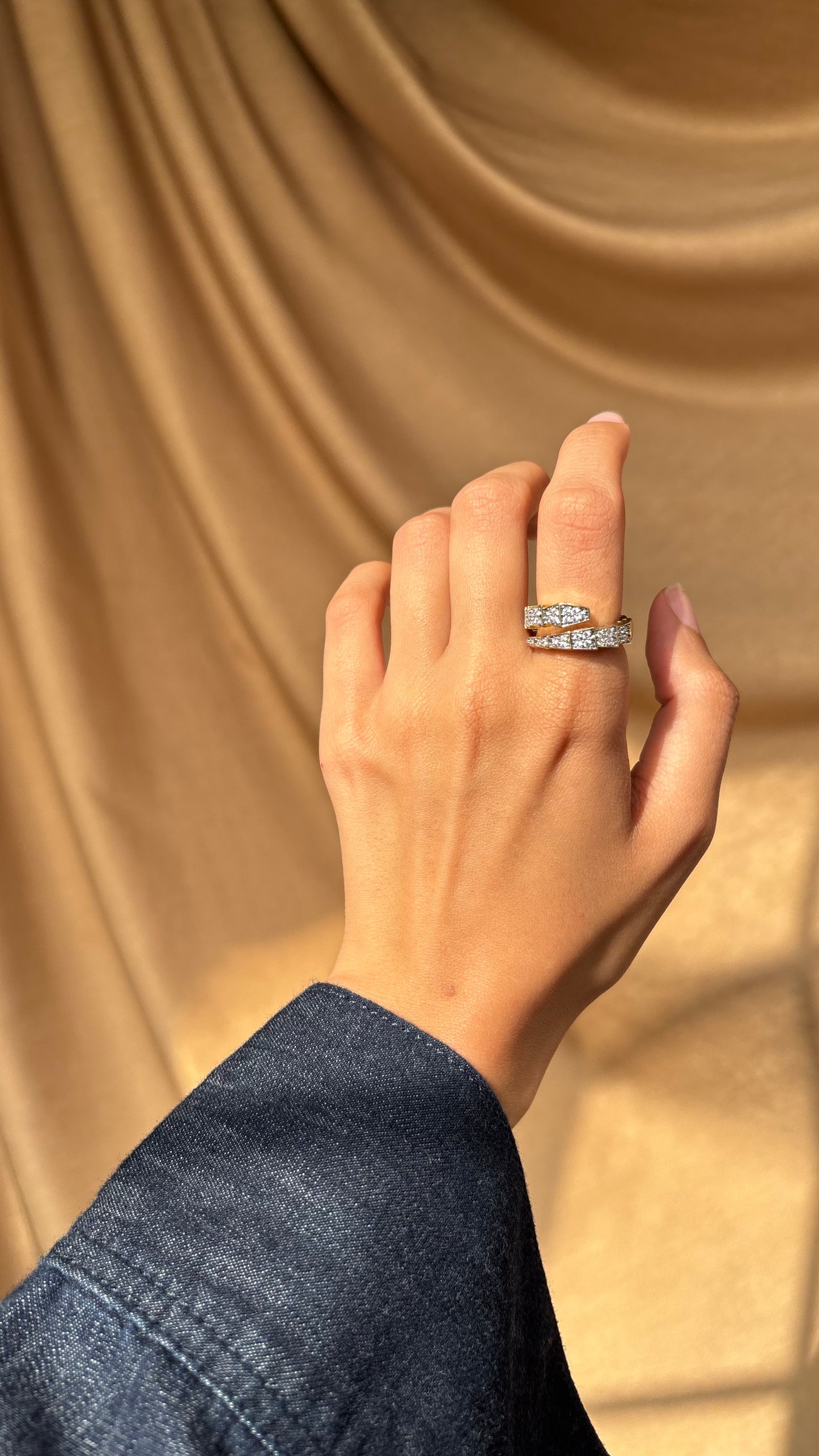 Diamonds Snake Ring