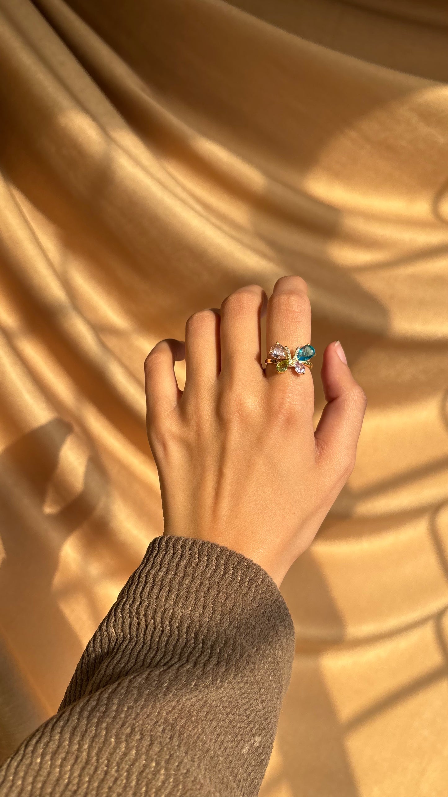 Colored butterfly Ring