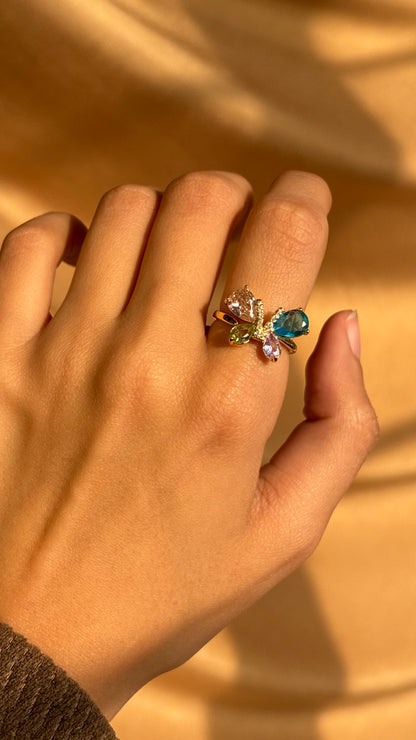 Colored butterfly Ring