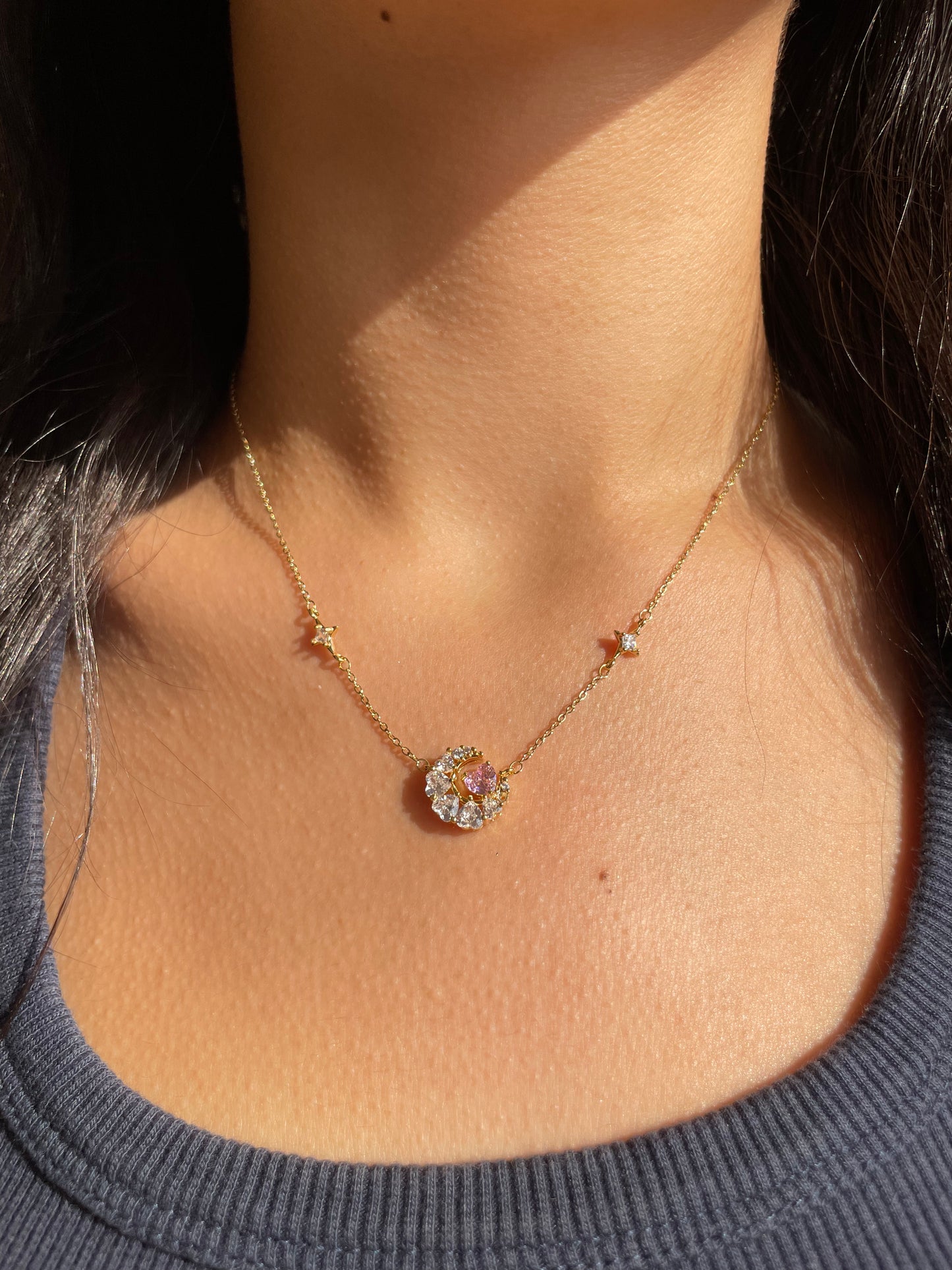 Heart crescent Necklace