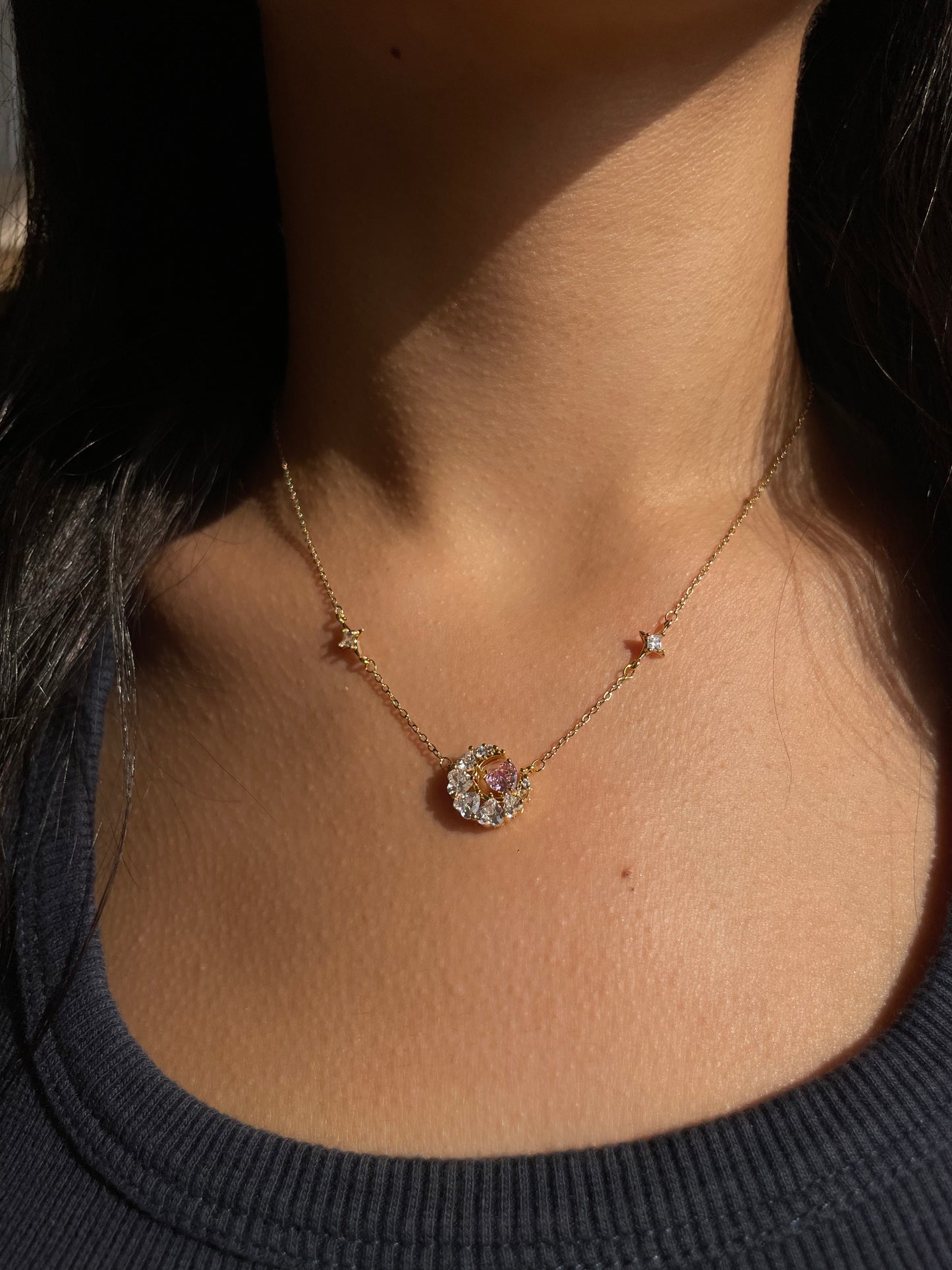 Heart crescent Necklace
